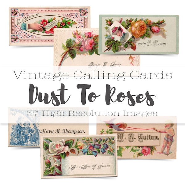 Vintage Victorian Calling Cards // Junk Journal Supplies // Victorian Ephemera // Vintage Ephemera // Digital Ephemera