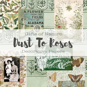 Gifts of Nature // Digital Download // Botanical Decorative Papers // Vintage Papers // Junk Journaling // Art Journaling