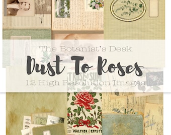 Botanical Junk Journal Kit: The Botanist's Desk Digital Paper (Digital Download)