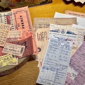 Vintage Reise Ephemera // Eisenbahn // Bus // Tickets // Junk Journal Zubehör // Digital Kit