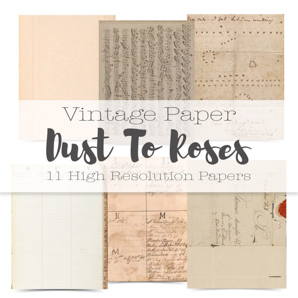 Vintage Paper Journal Pages // Vintage Ledger and Letter // Junk Journal // Background Papers // Digital
