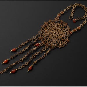ARCHIVE · One-of-a-Kind Tatting Lace Collar Necklace, Unrepeatable Textile Art Jewelry