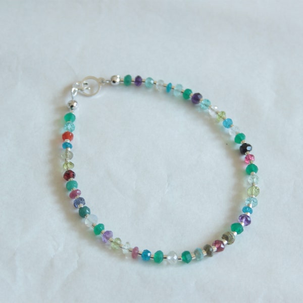 Multicolored gemstone bracelet