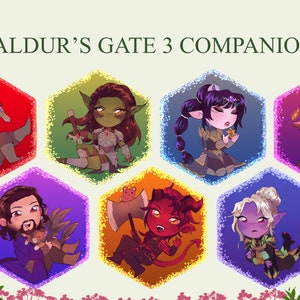 BALDUR&#39;S GATE 3 companion charms 2.5inch doublesided
