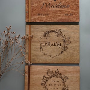 Floral guest book for Wedding for ceremony Guest Book alternative Alternative image photo book laser cut wood guest book