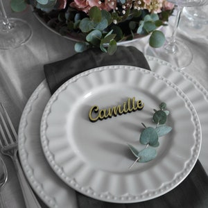 Chemin de table prénom Paillettes d'Or