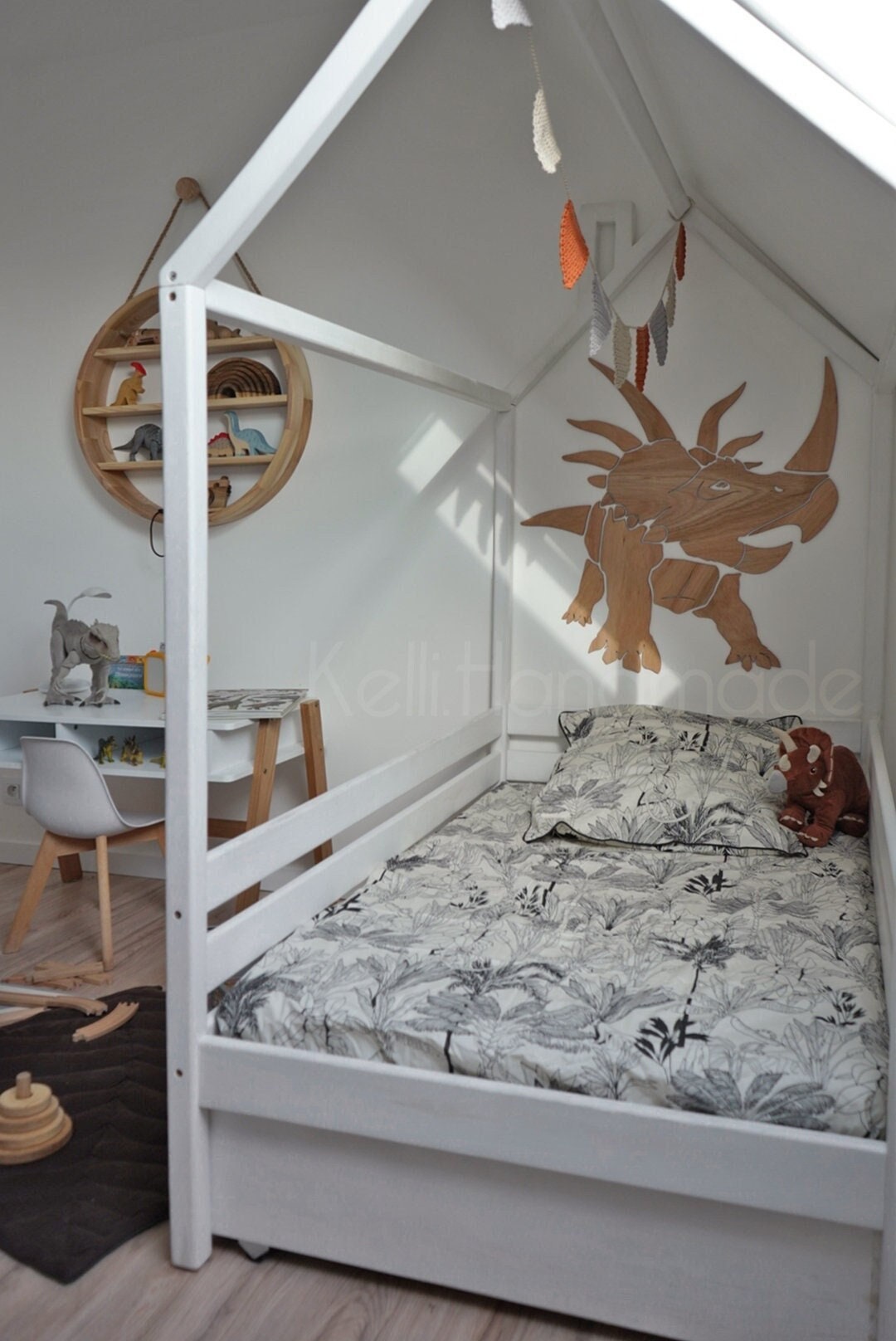 Dinosaure Puzzle Géant, Décoration Murale en Bois .