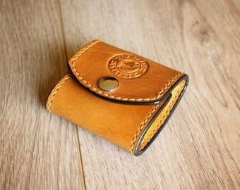 Woman leather purse dyed with natural spices, leather purse, woman purse, small wallet, coin purse, leather pouch, leather wallet, purse