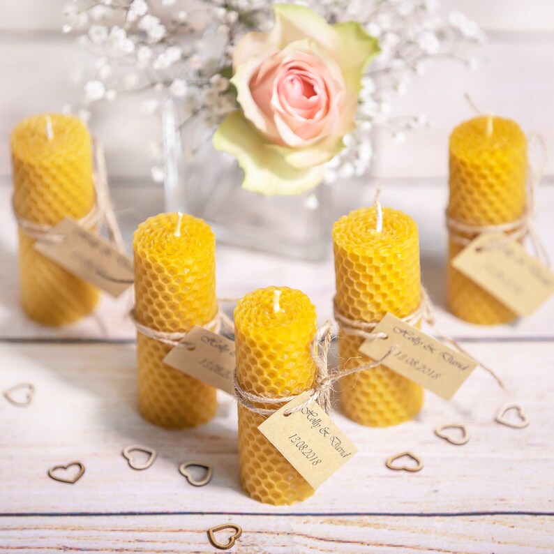 Wedding Favours Set Ot 10 Favor Candles Gift Favour Beeswax Etsy UK