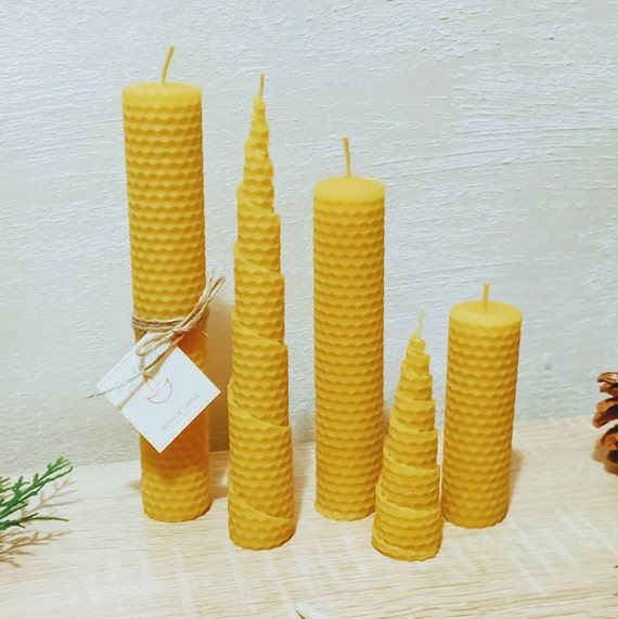 Bienenwachskerzen Geschenkset, Eco Frriendly Geschenkset von 3 Bienenwachskerzen, Bienenwachskerzen Geschenk, Neues Wohndeko Set, Susteinably Kerze