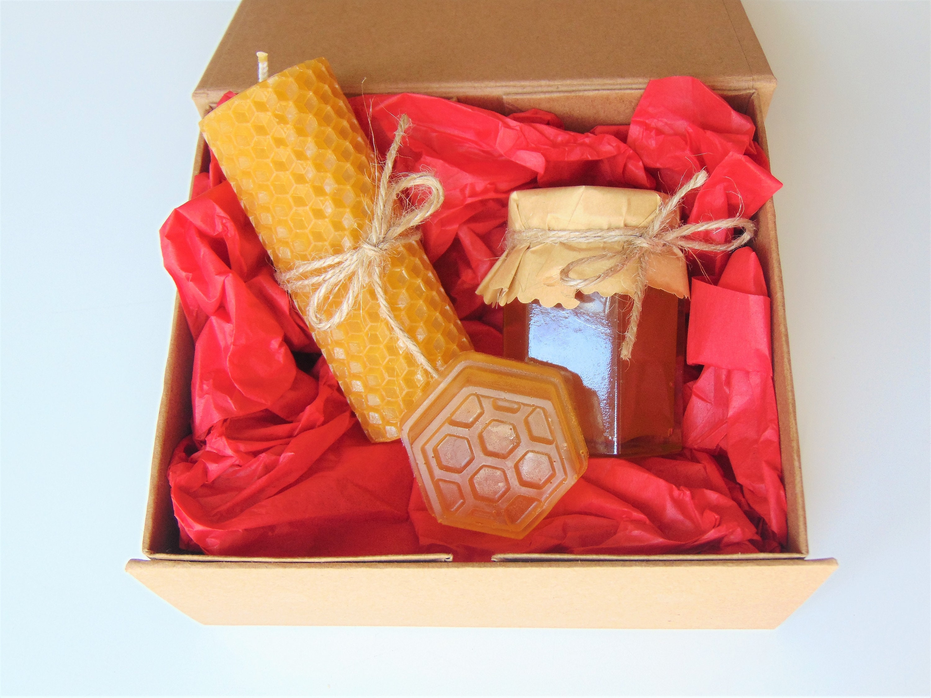 Honey gift set Candle gift set Natural gift set of Honey Etsy