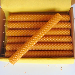 Tapers candle Set of 12 beeswax tapers candles, Hand Rolled Beeswax Tapers Candle, Christmas Beeswax Slim Dinner Candle, Fall taper candle