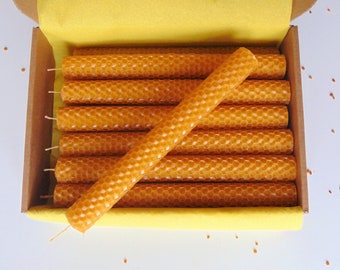 Tapers candle Set of 12 beeswax tapers candles, Hand Rolled Beeswax Tapers Candle, Christmas Beeswax Slim Dinner Candle, Fall taper candle