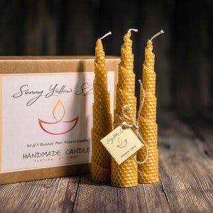 Beeswax Candles gift set, Pure natural Beeswax candles  Gift box,Hand rolled Eco friendly Christmas candles, Birthday gift, New home gifts