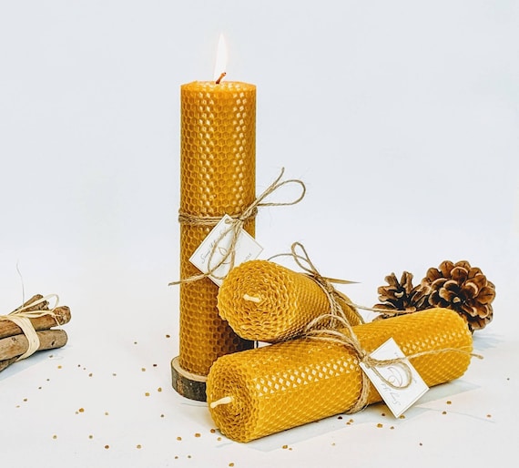Bienenwachs Kerzen, 3er Set Bienenwachs Kerzen, Herbst Bienenwachs Kerzen Kerzen Set, Herbst Bienenwachs Kerzen Deko, Weihnachtskerze