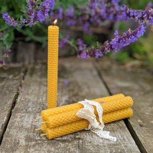 Beeswax Tapers candle, Set of 4 Beeswax Tapers Candles, Mediation candles,  Beeswax Taper Candles,Dinner slim candles, Eco friendly candles