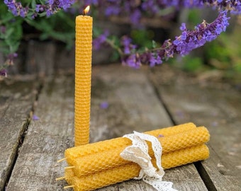 Beeswax Tapers candle, Set of 4 Beeswax Tapers Candles, Mediation candles,  Beeswax Taper Candles,Dinner slim candles, Eco friendly candles