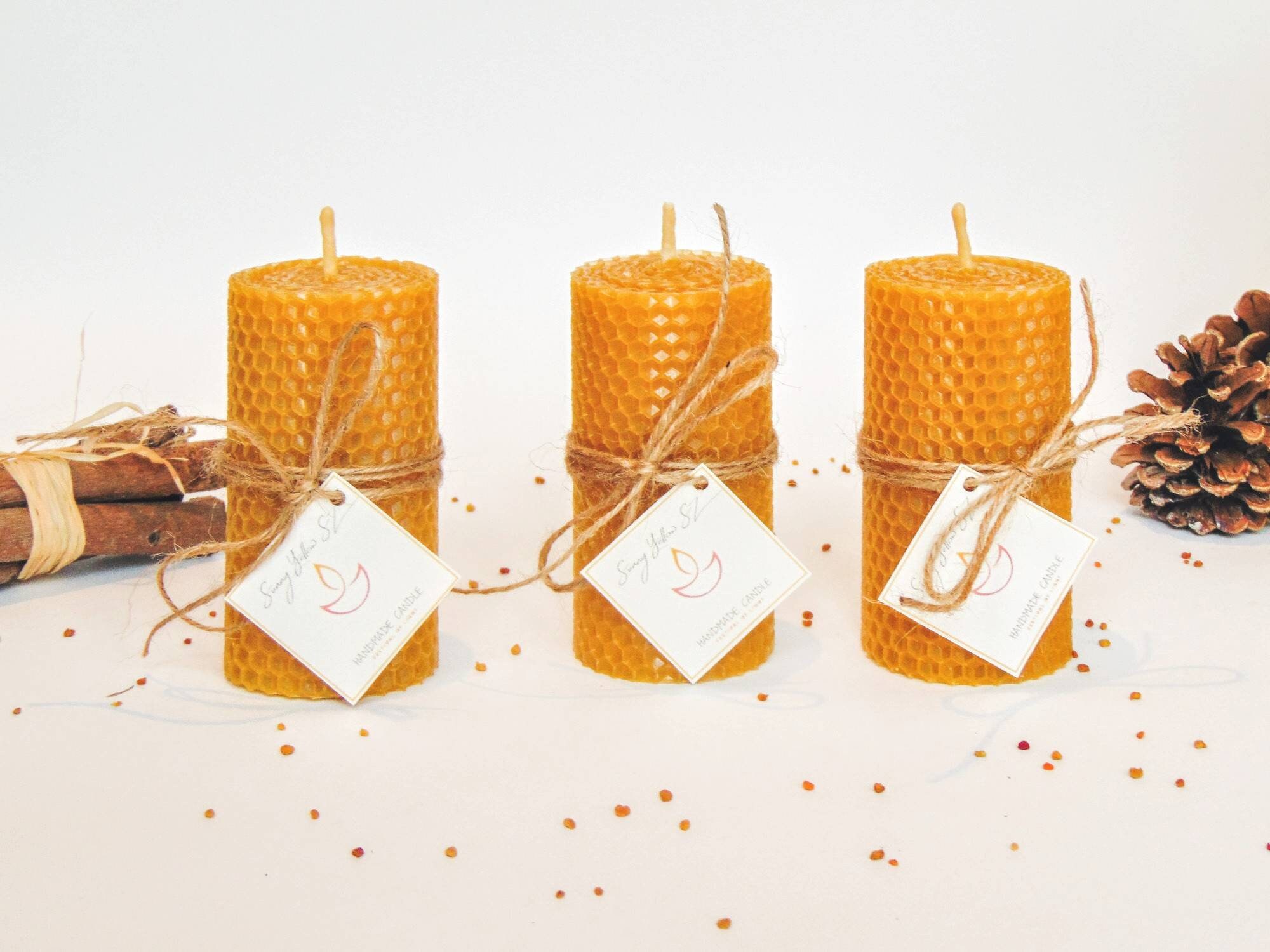 Eco Friendly Beeswax Candle Zero Waste Gift Set of 3 Hand picture
