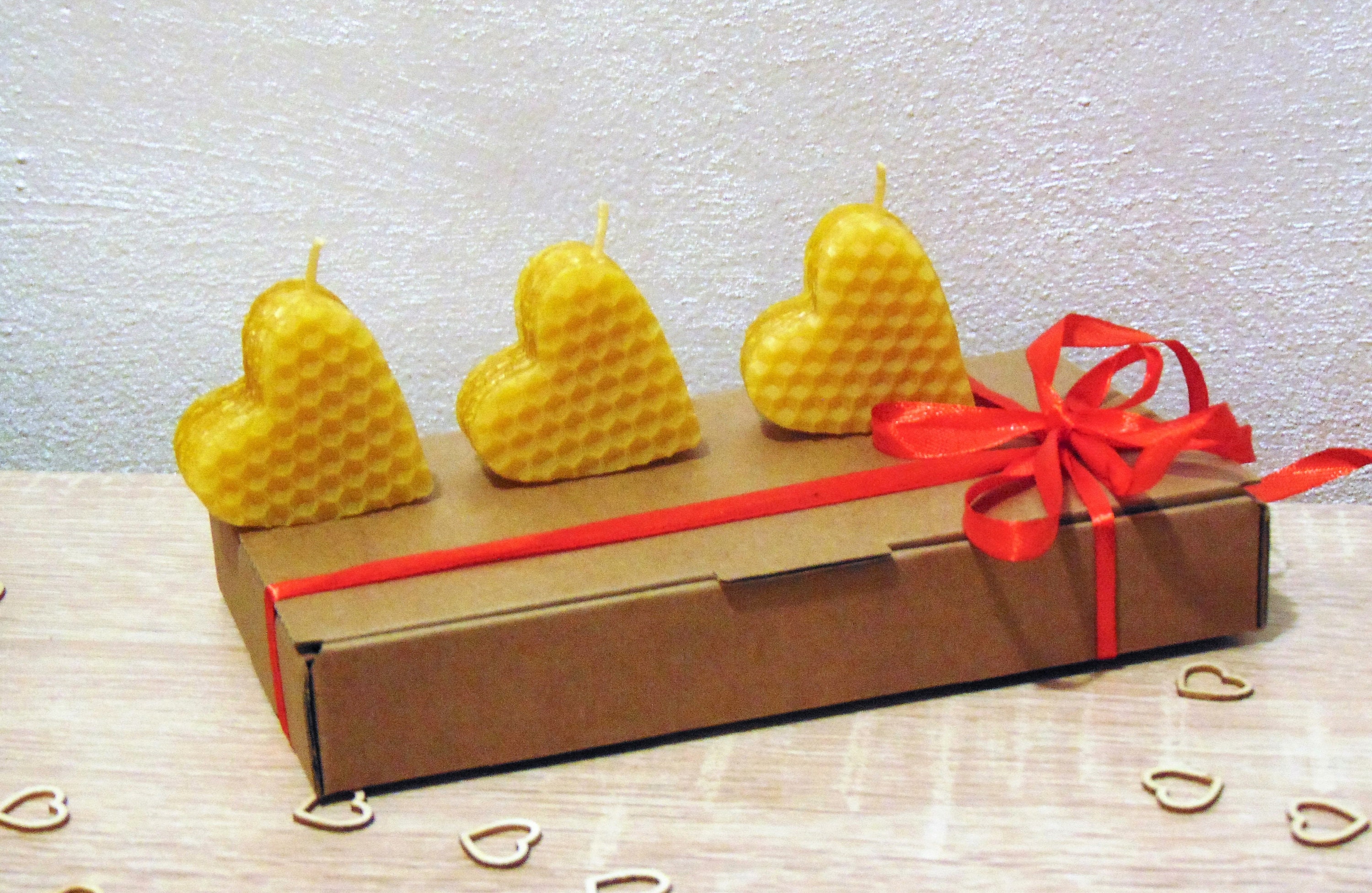 Beeswax Heart Candles