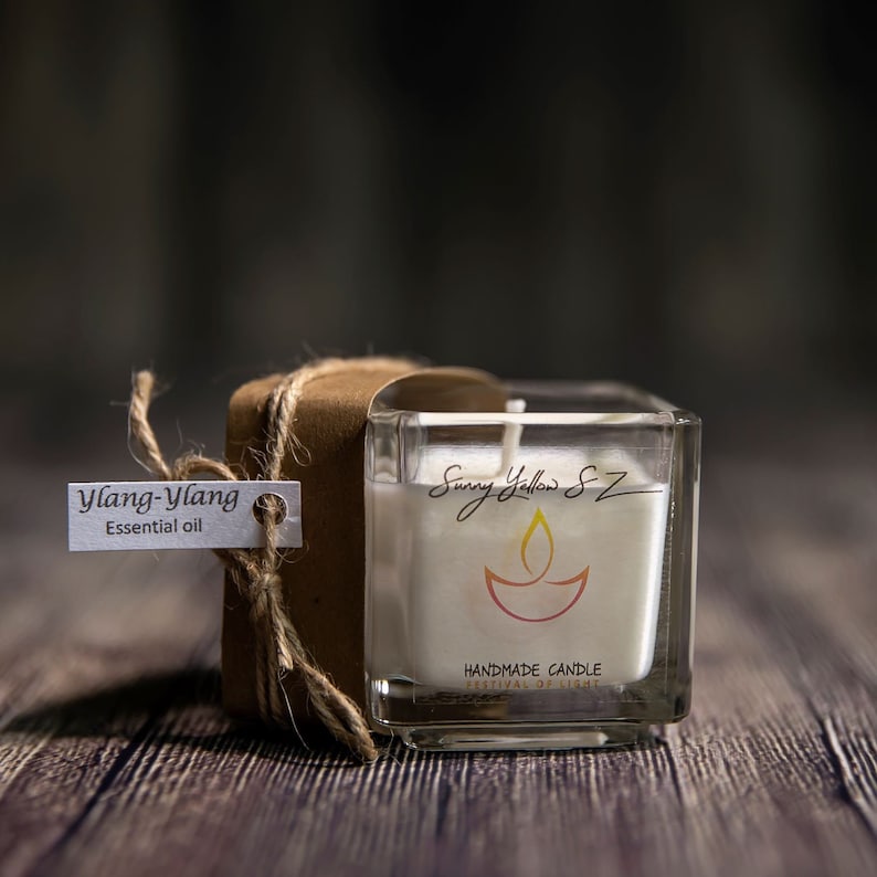 Ylang-Ylang candle 100% Pure natural ylang-ylang candle Aromatherapy candle with essential oil Natural soy wax candle image 2