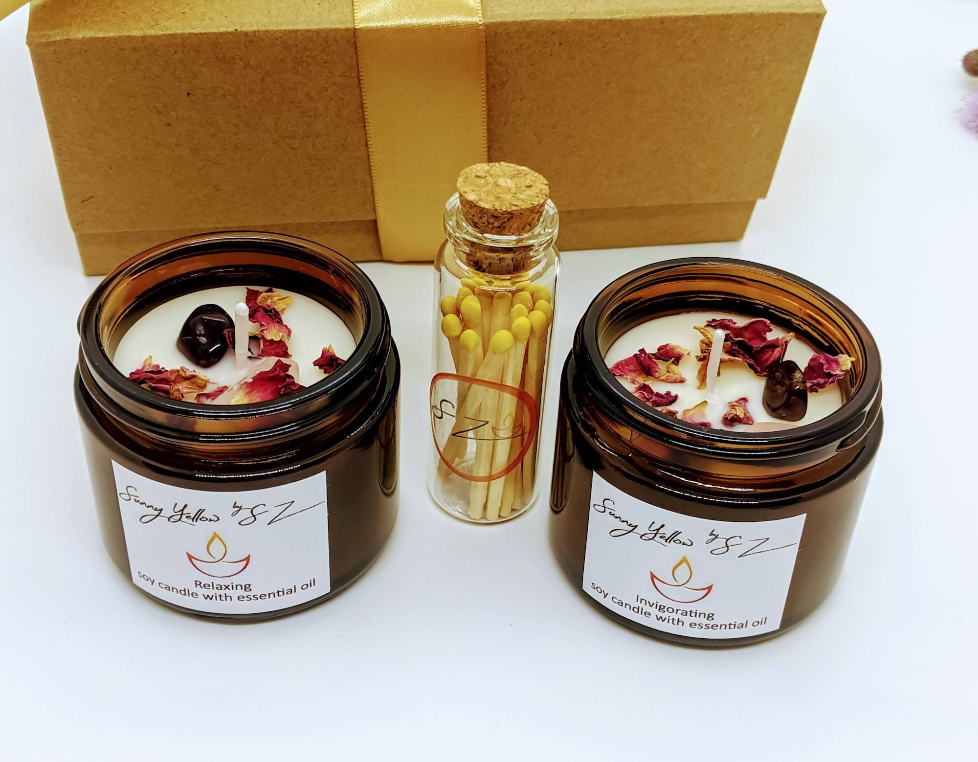Relax Gift Set Candles Natural Soy Candles Gift Set Essential | Etsy