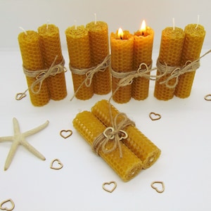 Eco wedding favours candles for guest 10 Party gift beeswax candle Personalized Rustic wedding guest gifts candle  Sunstainable party favour