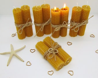 Eco wedding favours candles for guest 10 Party gift beeswax candle Personalized Rustic wedding guest gifts candle  Sunstainable party favour