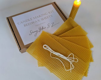 Beeswax Candle DIY Kit, Candle making Kit, DIY Beeswax Candle making kit, Beeswax candle rolling kit, DIY Natural Beeswax Candle making kit