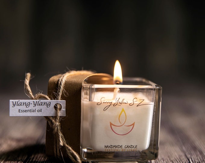 Ylang-Ylang candle 100% Pure natural ylang-ylang candle Aromatherapy candle  with  essential oil  Natural soy wax candle