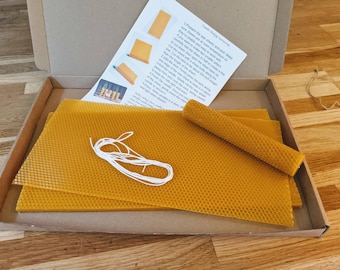 Beeswax Candle Making Kit, Candle DIY Kit kids activity, Natural Beeswax sheets, Make you own candle, Beginners candle kit, Crafting candle