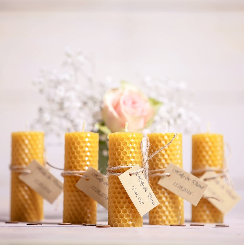 Wedding Favours Set Ot 10 Favor Candles Gift Favour Beeswax Etsy UK