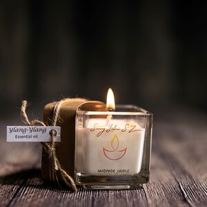 Ylang-Ylang candle 100% Pure natural ylang-ylang candle Aromatherapy candle with essential oil Natural soy wax candle image 9