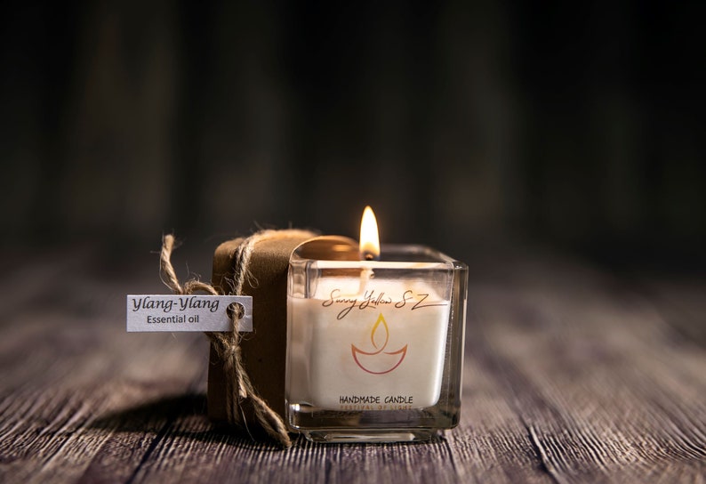 Ylang-Ylang candle 100% Pure natural ylang-ylang candle Aromatherapy candle with essential oil Natural soy wax candle image 9