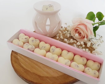 Aromatherapy Wax melts gift set with essential oils, Heart Christmas gift Soy wax melts with burner, Eco  friendly housewarming gifts