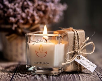 Lavender Aromatherapy candle, Relaxing Lavender candle, Natural  soy candle