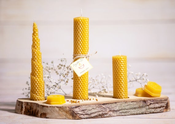 Hacer velas de pura cera de abejas con aroma de miel – El Mercado de Honey  Tina