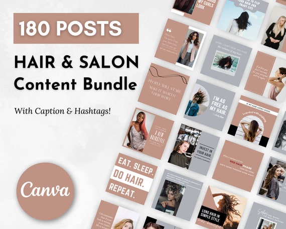 HAIR SALON Content Bundle 180 Editable Graphics Captions & - Etsy HAIR SALON Content Bundle 180 Editable Graphics Captions & - Etsy