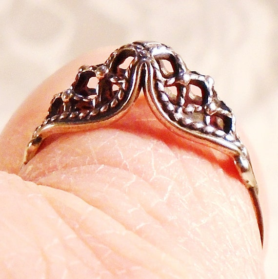 Vintage Lattice Design Ring, Soviet Silver Ring, … - image 5