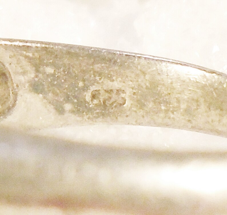 Heavy Sterling Ring 1980s Sterling Ring Open Heart Band Vintage CZ Solitaire Ring 7 mm Clear CZ Hearts Engagement Ring High Profile.