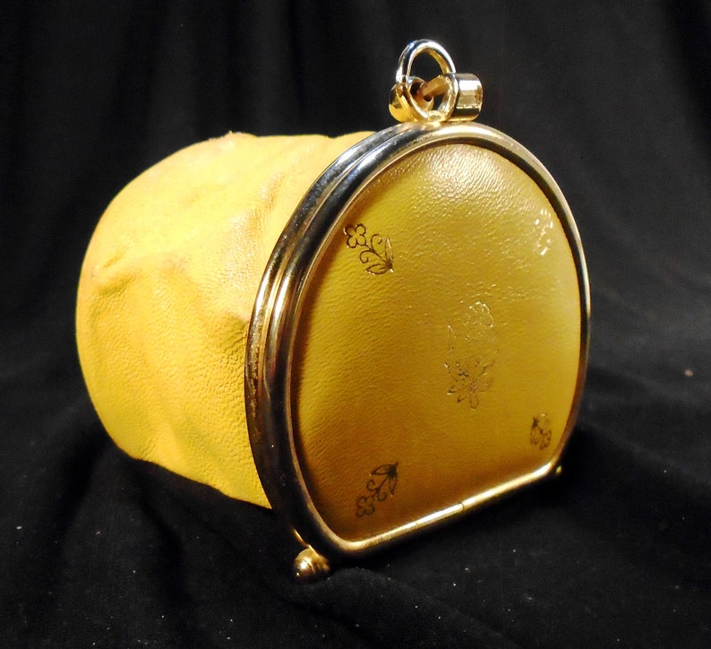 Vintage Yellow Leather Expandable Coin Purse 1960s Designer Etsy