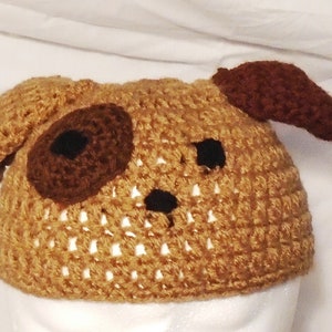 Baby Photo Prop, Crochet Puppy Hat and Diaper Cover, Brown Puppy Photo Prop, Diaper Cover and Hat, Crochet Puppy Baby Gift, Handmade.