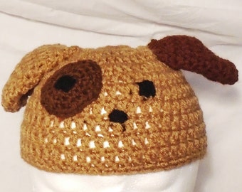Baby Photo Prop, Crochet Puppy Hat and Diaper Cover, Brown Puppy Photo Prop, Diaper Cover and Hat, Crochet Puppy Baby Gift, Handmade.