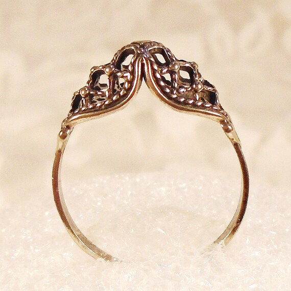Vintage Lattice Design Ring, Soviet Silver Ring, … - image 3