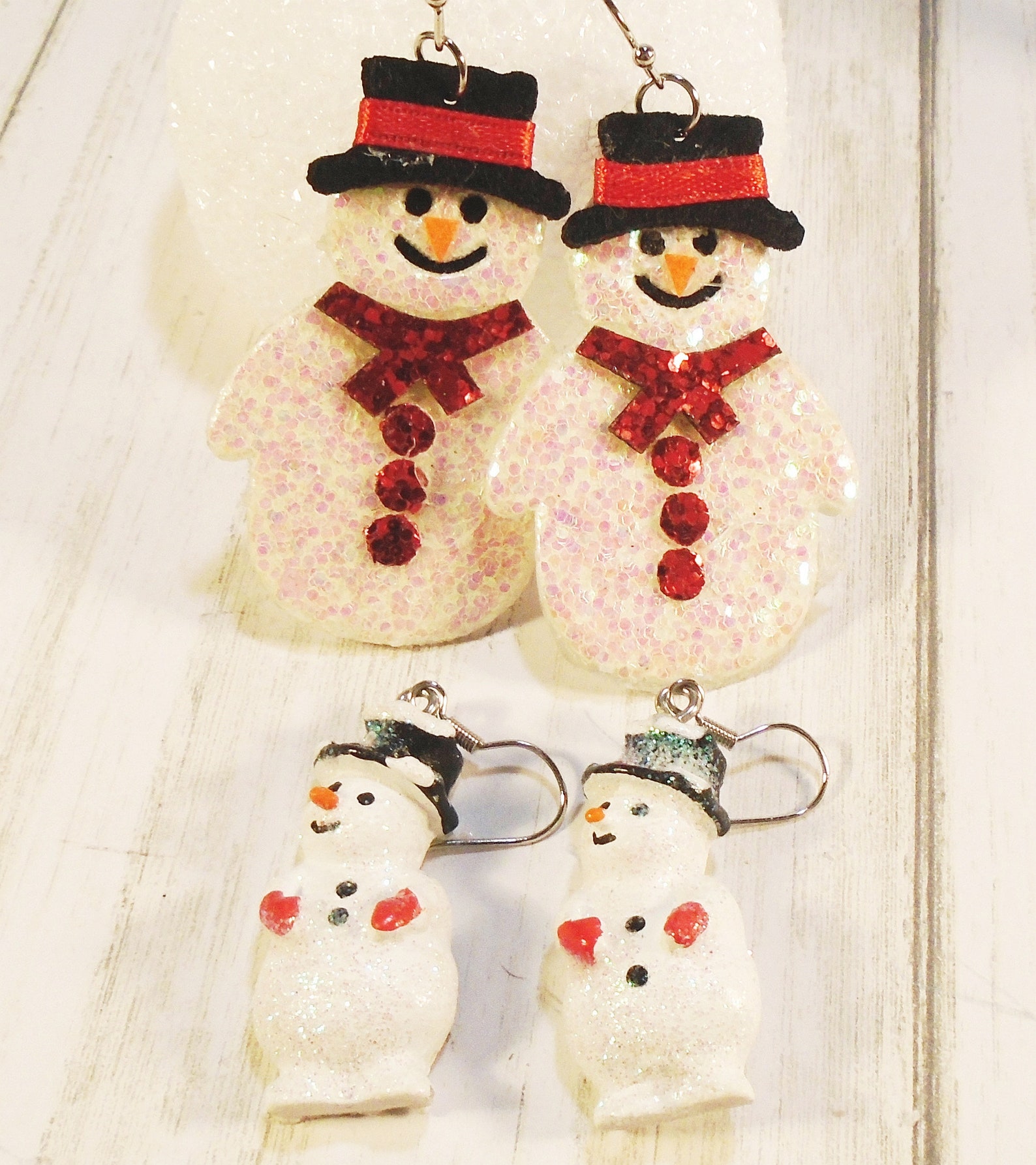 Christmas Snowman Earrings For Women - Acrylic Dangle Earrings - Winter Party Jewelry Gift