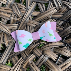 Light Purple Dinosaur Bow