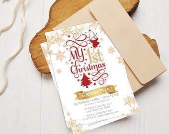 winter wonderland invitation template blue 1st birthday etsy