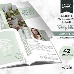 CLIENT WELCOME PACK for Coaches, Client Welcome Packet, New Client Onboarding Pack, Coaching Client Welcome Pack, Canva Template, Sage Green