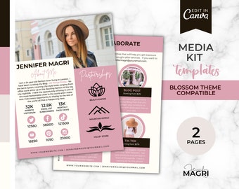 MEDIA KIT TEMPLATE Canva - Influencer Rate Sheet, Pink Blogger Media Kit, Blog Media Kit, Tiktok, Instagram Rate Card, Blogger Press Kit