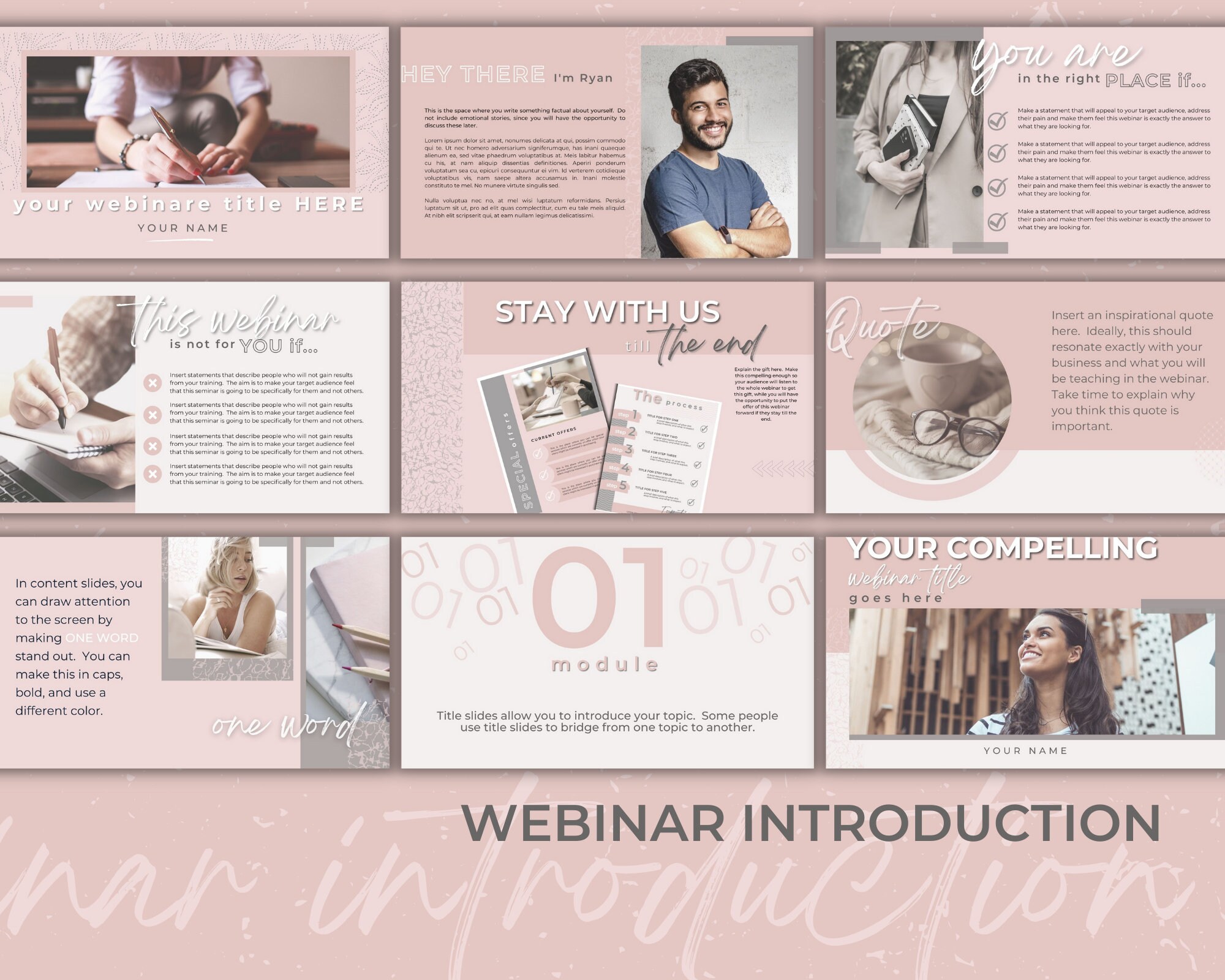 Course End Slide WEBINAR SLIDES TEMPLATE for Coaches, Online Course Creators. Webinar ...