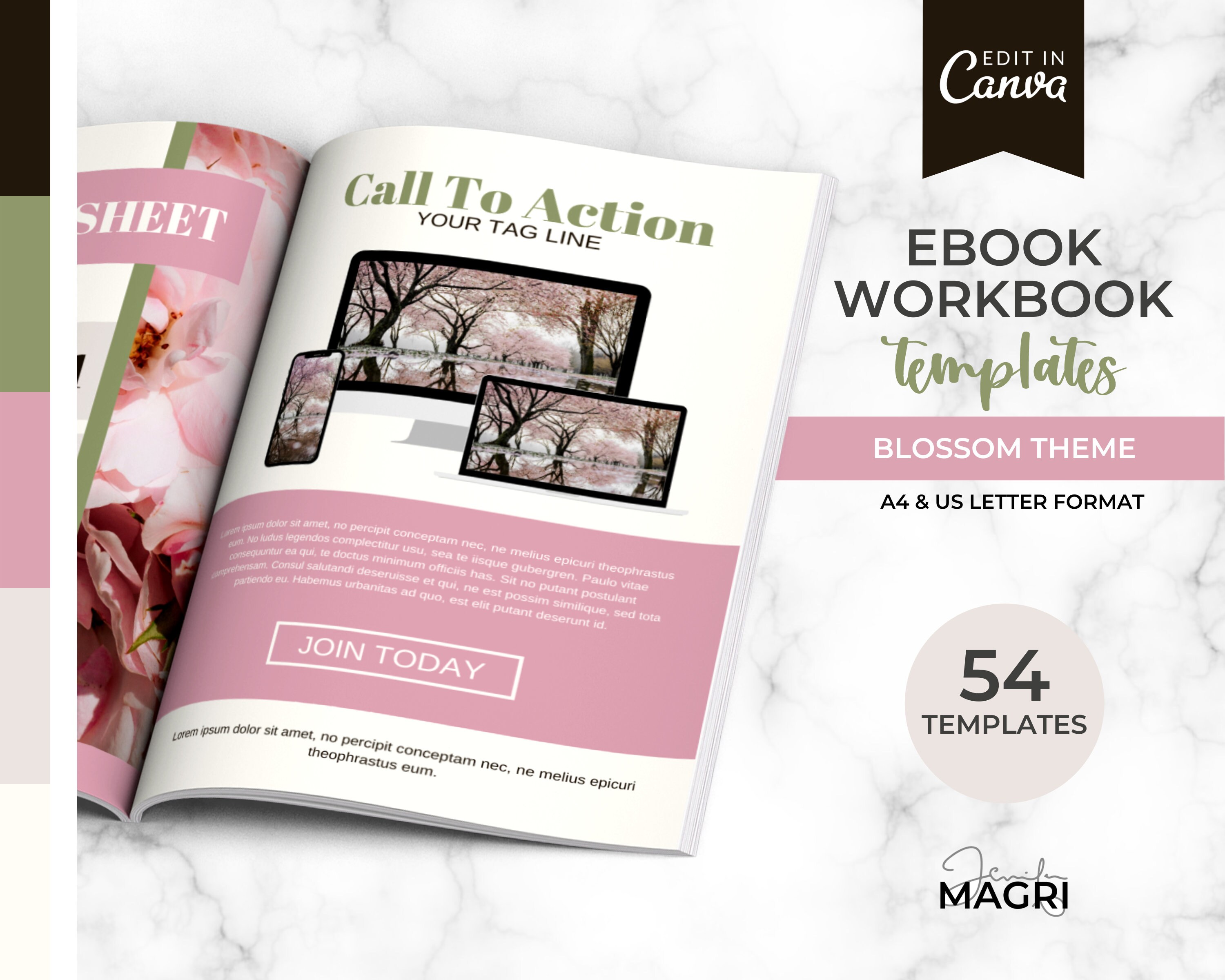 Ebook Template for Canva, Workbook Canva Template for Course Creators ...